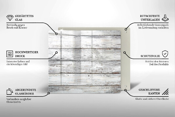 Sklenená doska na krájanie Svetlé drevené dosky