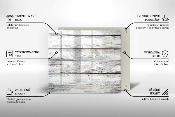 Sklenená doska na krájanie Svetlé drevené dosky