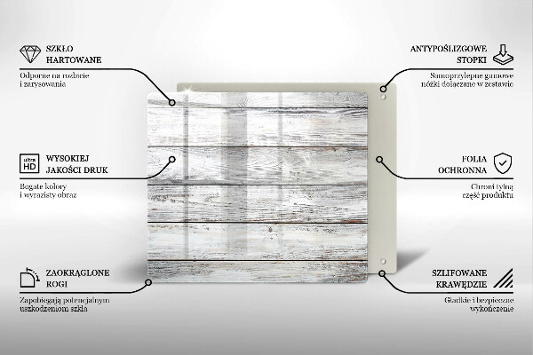 Sklenená doska na krájanie Svetlé drevené dosky