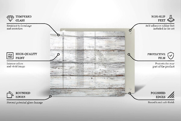 Sklenená doska na krájanie Svetlé drevené dosky