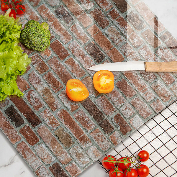 Sklenená doska na krájanie Stará tehlová stena