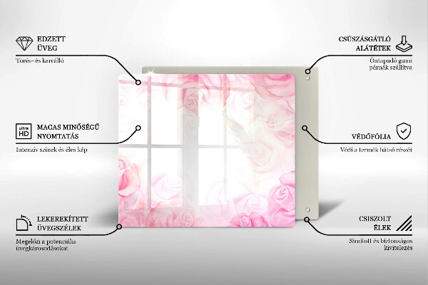 Sklenená doska na krájanie Jemné ruže na pozadí