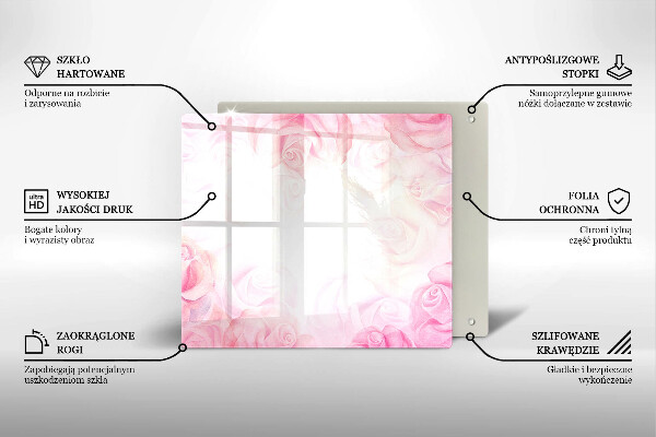 Sklenená doska na krájanie Jemné ruže na pozadí