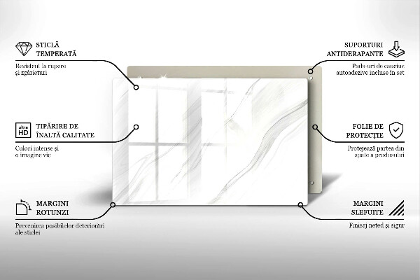 Kuchynská doska zo skla Jemný mramor