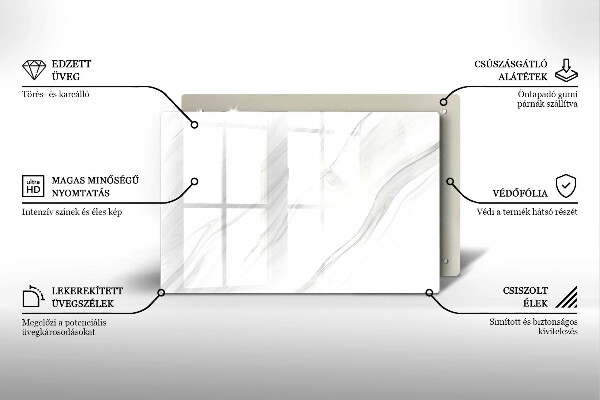 Kuchynská doska zo skla Jemný mramor