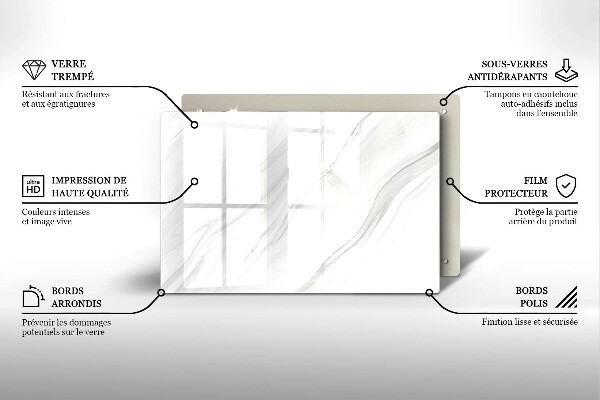 Kuchynská doska zo skla Jemný mramor