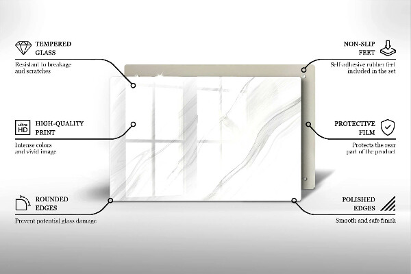 Kuchynská doska zo skla Jemný mramor