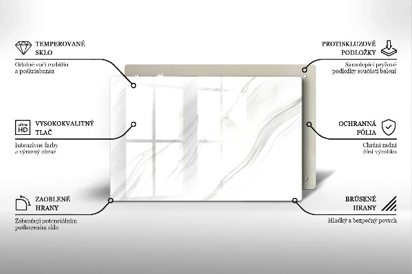 Kuchynská doska zo skla Jemný mramor