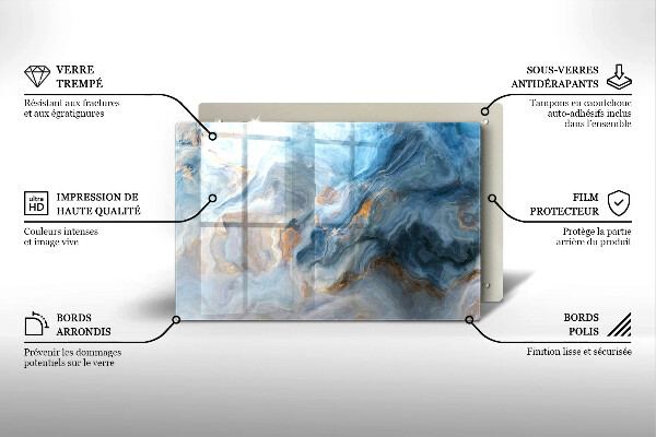 Kuchynská doska zo skla Textúra mramoru