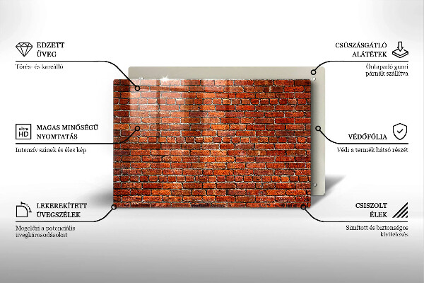 Kuchynská doska zo skla Stena z tehlovej steny