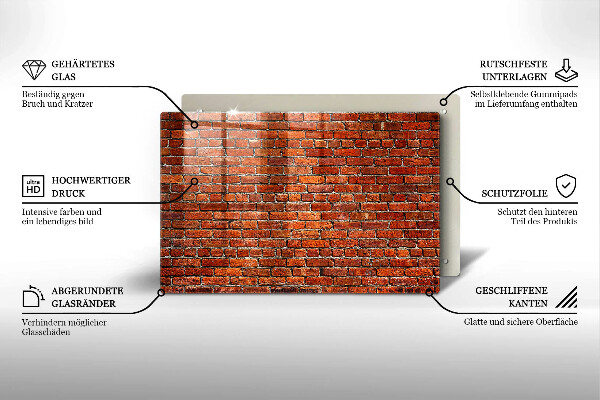 Kuchynská doska zo skla Stena z tehlovej steny