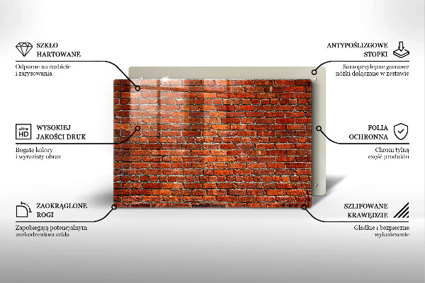 Kuchynská doska zo skla Stena z tehlovej steny