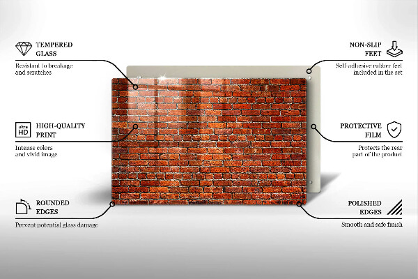 Kuchynská doska zo skla Stena z tehlovej steny