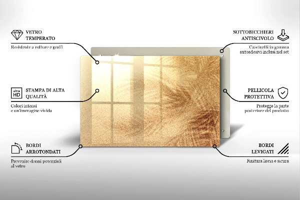 Kuchynská doska zo skla Dovolenka na pláži s pieskom