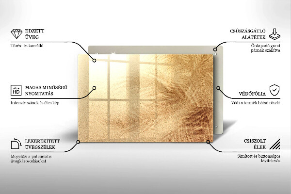 Kuchynská doska zo skla Dovolenka na pláži s pieskom