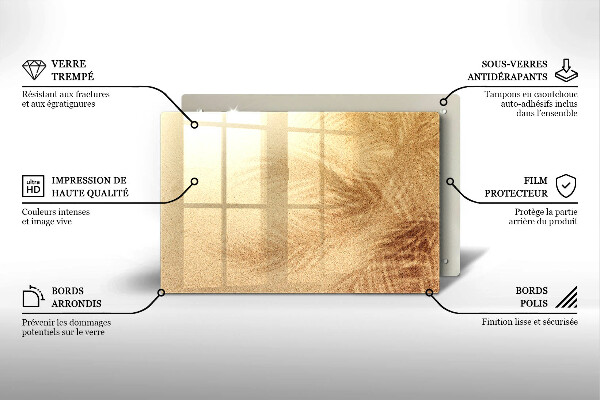 Kuchynská doska zo skla Dovolenka na pláži s pieskom