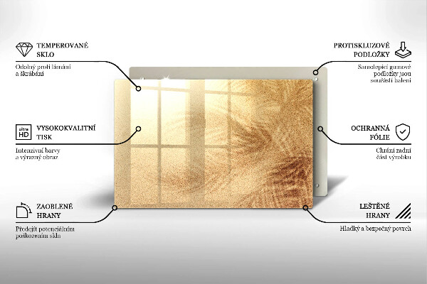 Kuchynská doska zo skla Dovolenka na pláži s pieskom