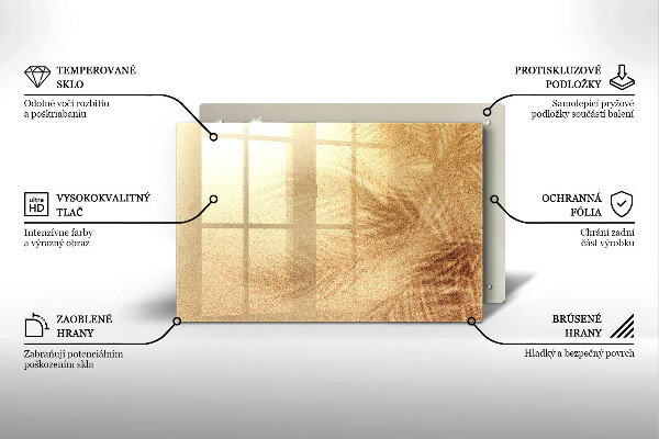 Kuchynská doska zo skla Dovolenka na pláži s pieskom