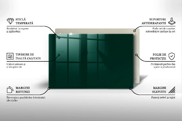Kuchynská doska zo skla Zelená farba