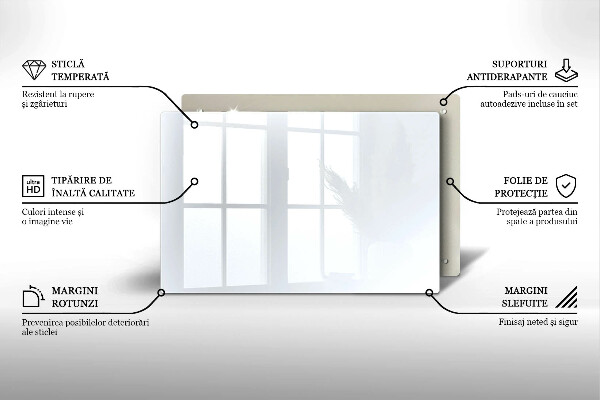 Kuchynská doska zo skla biela farba