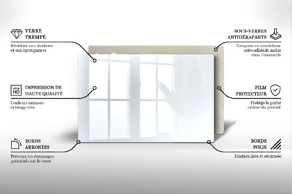 Kuchynská doska zo skla biela farba