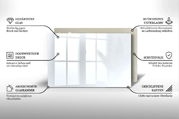 Kuchynská doska zo skla biela farba