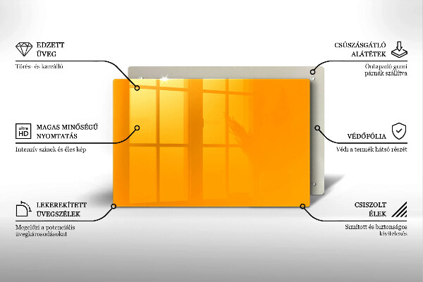Kuchynská doska zo skla Tmavo žltá farba
