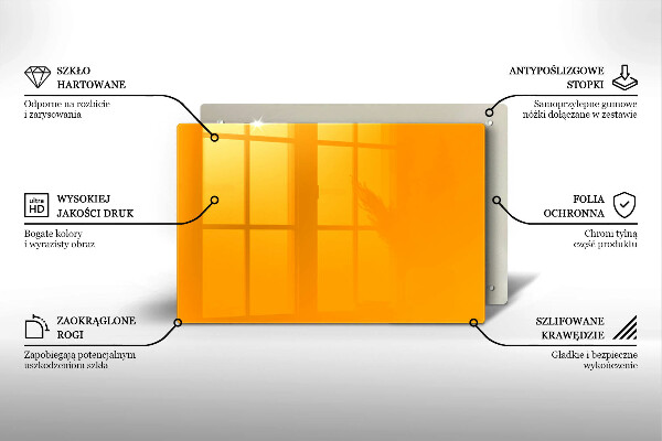 Kuchynská doska zo skla Tmavo žltá farba