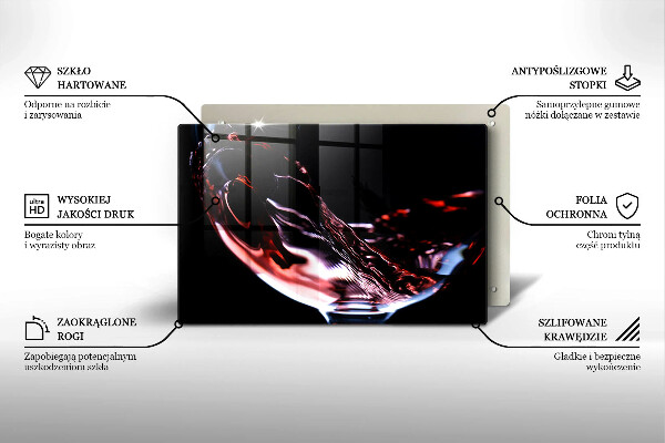 Kuchynská doska zo skla Pohárik červeného vína