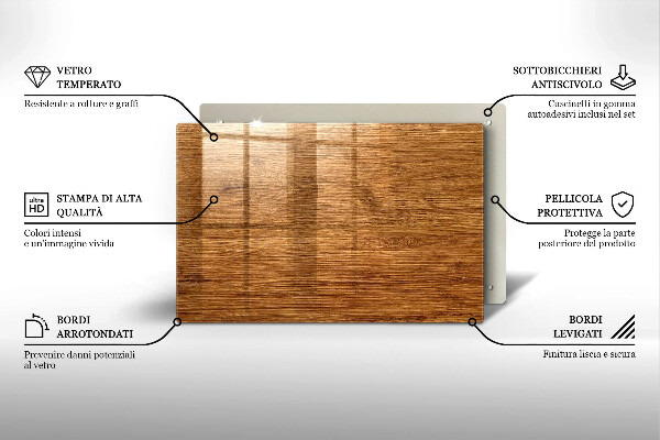 Kuchynská doska zo skla Textúra drevenej dosky