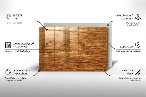 Kuchynská doska zo skla Textúra drevenej dosky
