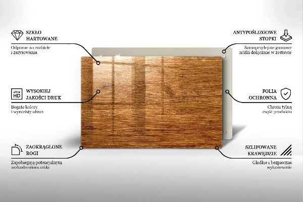 Kuchynská doska zo skla Textúra drevenej dosky