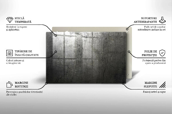Kuchynská doska zo skla Kovová textúra