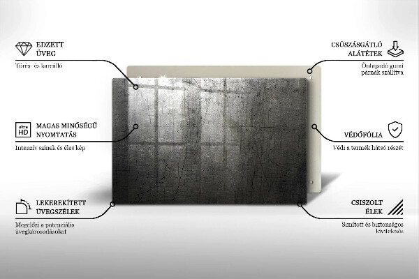 Kuchynská doska zo skla Kovová textúra