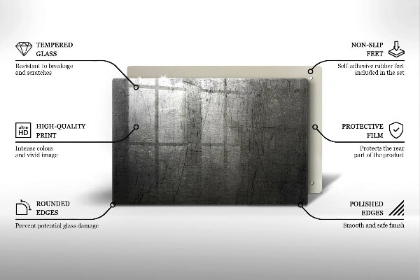 Kuchynská doska zo skla Kovová textúra