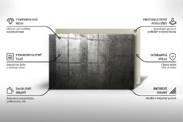 Kuchynská doska zo skla Kovová textúra