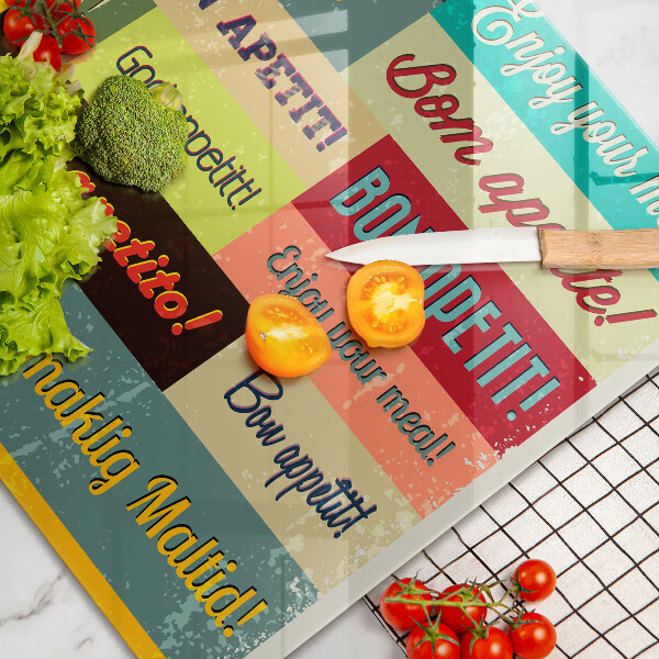 Kuchynská doska zo skla Titulky Jazyky dobrej chuti