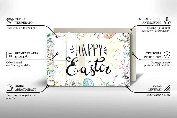 Kuchynská doska zo skla Happy Easter