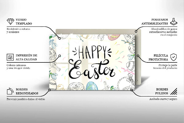 Kuchynská doska zo skla Happy Easter