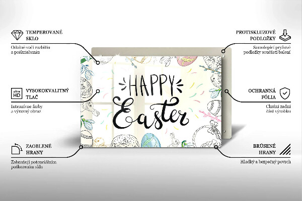 Kuchynská doska zo skla Happy Easter