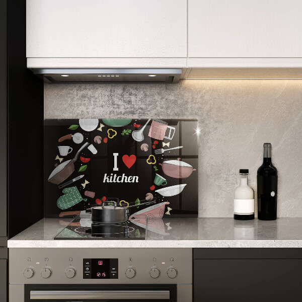 Kuchynská doska zo skla Ilustrácia Milujem kuchyňu