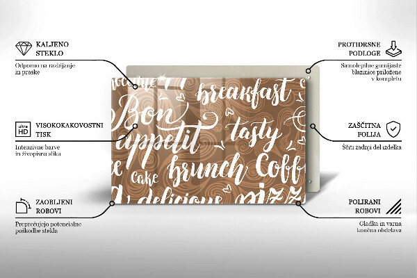 Kuchynská doska zo skla Bon appetit titulky