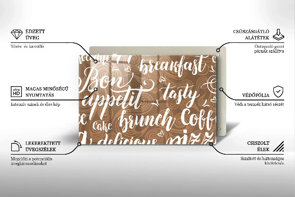 Kuchynská doska zo skla Bon appetit titulky