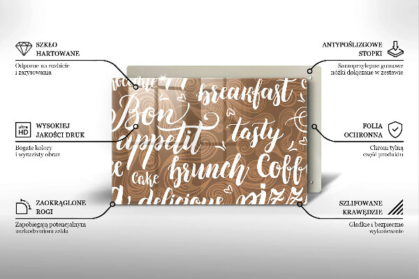 Kuchynská doska zo skla Bon appetit titulky