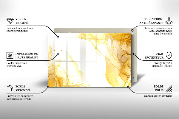 Kuchynská doska zo skla Zlatá abstrakcia