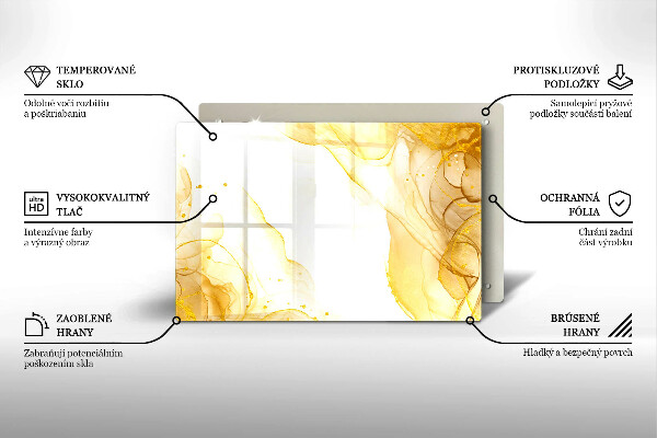 Kuchynská doska zo skla Zlatá abstrakcia