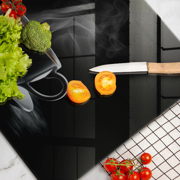 Kuchynská doska zo skla Horúca šálka kávy