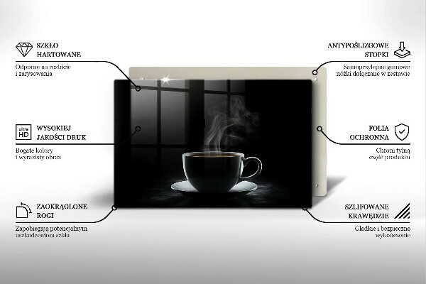 Kuchynská doska zo skla Horúca šálka kávy