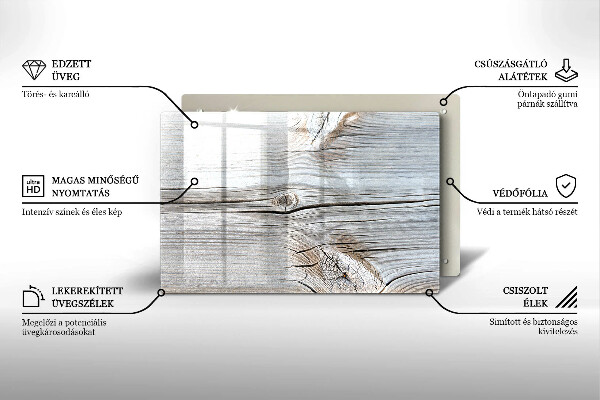 Kuchynská doska zo skla Svetlá štruktúra dreva