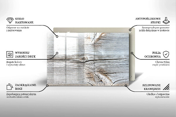 Kuchynská doska zo skla Svetlá štruktúra dreva